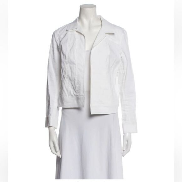 Theory White Shrunken linen blend Jacket Medium - Picture 1 of 11